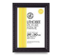 Lithobee - Black Ornate Stylish Quality Coloured Frame comes in Sizes A3 & A4 Ideal for Home Bedrooms Living Rooms Offices and Framing Photographs, Prints and Artwork