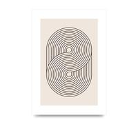 Lithobee - Bohemian Mid Century Minimal Style - Printed Wall Art Design in Sizes A2, A3 & A4 Framed in a Stylish Quality Coloured Frame or Unframed (A4 Unframed)