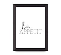 Lithobee - Bon Appetit - Printed Wall Art Design in Sizes A2, A3 & A4 Framed in a Stylish Quality Coloured Frame or Unframed (A4 Black Abraded Frame)