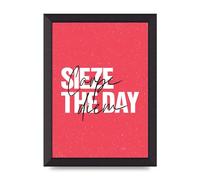 Lithobee - Carpe Diem - Printed Wall Art Design in Sizes A2, A3 & A4 Framed in a Stylish Quality Coloured Frame or Unframed (A4 Black Abraded Frame)