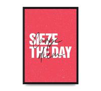 Lithobee - Carpe Diem - Printed Wall Art Design in Sizes A2, A3 & A4 Framed in a Stylish Quality Coloured Frame or Unframed (A3 Black Brushed Frame)