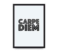 Lithobee - Carpe Diem White - Printed Wall Art Design in Sizes A2, A3 & A4 Framed in a Stylish Quality Coloured Frame or Unframed (A4 Black Brushed Frame)