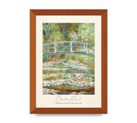 Lithobee - Claude Monet Bridge Over A Pond Of Water Lilies 1899 - Printed Wall Art Design in Sizes A2, A3 & A4 Framed in a Stylish Frame or Unframed (A4 Bronze Abraded Frame)