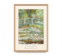 Lithobee - Claude Monet Bridge Over A Pond Of Water Lilies 1899 - Printed Wall Art Design in Sizes A2, A3 & A4 Framed in a Stylish Frame or Unframed (A2 Gold Ornate Frame)