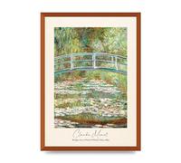 Lithobee - Claude Monet Bridge Over A Pond Of Water Lilies 1899 - Printed Wall Art Design in Sizes A2, A3 & A4 Framed in a Stylish Frame or Unframed (A2 Bronze Abraded Frame)