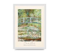 Lithobee - Claude Monet Bridge Over A Pond Of Water Lilies 1899 - Printed Wall Art Design in Sizes A2, A3 & A4 Framed in a Stylish Frame or Unframed (A3 White Ornate Frame)