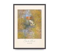 Lithobee - Claude Monet The Geese 1874 - Printed Wall Art Design in Sizes A2, A3 & A4 Framed in a Stylish Quality Coloured Frame or Unframed (A2 Black Grain Frame)