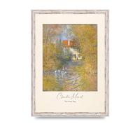 Lithobee - Claude Monet The Geese 1874 - Printed Wall Art Design in Sizes A2, A3 & A4 Framed in a Stylish Quality Coloured Frame or Unframed (A3 White Distressed Frame)