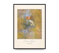 Lithobee - Claude Monet The Geese 1874 - Printed Wall Art Design in Sizes A2, A3 & A4 Framed in a Stylish Quality Coloured Frame or Unframed (A2 Black Brushed Frame)