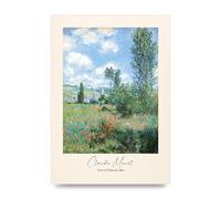 Lithobee - Claude Monet View Of Vetheuil 1880 - Printed Wall Art Design in Sizes A2, A3 & A4 Framed in a Stylish Coloured Frame or Unframed (A3 Unframed)