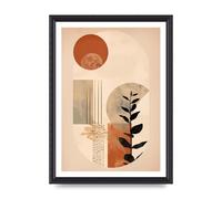 Lithobee - Cream and Earth Geometric Boho Print Home Wall Art Prints - A3 Black Ornate Frame