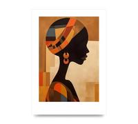 Lithobee - Earthen Rhythms of African Female Form Home Wall Art Prints - A4 Unframed