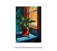 Lithobee - Edward Hopper Style House Plant Home Wall Art Prints - A3 Unframed