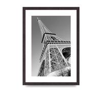 Lithobee - Eiffel Tower Paris - Printed Wall Art Design in Sizes A2, A3 & A4 Framed in a Stylish Quality Coloured Frame or Unframed (A3 Black Saw Cut Grain Frame)