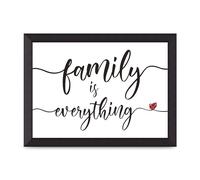 Lithobee - Family Is Everything - Printed Wall Art Design in Sizes A2, A3 & A4 Framed in a Stylish Quality Coloured Frame or Unframed (A4 Black Abraded Frame)