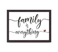 Lithobee - Family Is Everything - Printed Wall Art Design in Sizes A2, A3 & A4 Framed in a Stylish Quality Coloured Frame or Unframed (A4 Black Saw Cut Grain Frame)
