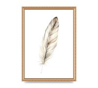 Lithobee - Feather Art Print Home Wall Art Prints in Sizes A2, A3 & A4 Framed in a Stylish Quality Coloured Frame or Unframed - A3 Gold Ornate Frame