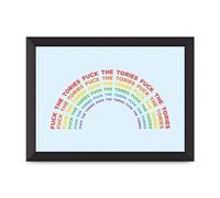 Lithobee - Fuck The Tories - Printed Wall Art Design in Sizes A2, A3 & A4 Framed in a Stylish Quality Coloured Frame or Unframed (A4 Black Abraded Frame)