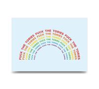 Lithobee - Fuck The Tories - Printed Wall Art Design in Sizes A2, A3 & A4 Framed in a Stylish Quality Coloured Frame or Unframed (A4 Unframed)
