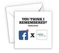 Lithobee Funny Birthday Card - Hilarious Facebook Reminder Parody - Perfect for Friends and Family - Humorous Greeting Card with Playful Design - 145mm Square Size