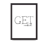 Lithobee - Get Naked - Printed Wall Art Design in Sizes A2, A3 & A4 Framed in a Stylish Quality Coloured Frame or Unframed (A3 Black Abraded Frame)