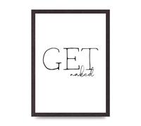 Lithobee - Get Naked - Printed Wall Art Design in Sizes A2, A3 & A4 Framed in a Stylish Quality Coloured Frame or Unframed (A3 Black Saw Cut Grain Frame)