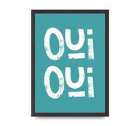 Lithobee - Green Oui Oui - Printed Wall Art Design in Sizes A2, A3 & A4 Framed in a Stylish Quality Coloured Frame or Unframed (A3 Black Saw Cut Grain Frame)
