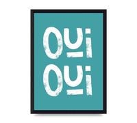 Lithobee - Green Oui Oui - Printed Wall Art Design in Sizes A2, A3 & A4 Framed in a Stylish Quality Coloured Frame or Unframed (A4 Black Brushed Frame)