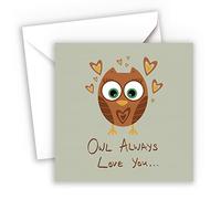 Lithobee - Greetings Card - Owl Always Love You Valentines Anniversary Birthday Cards For Mum Dad Son Brother Sister Best Friend - Humorous 30th 40th 50th Bday Cards