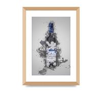 Lithobee - Grey Goose Vodka Bottle Splatter - Printed Wall Art Design in Sizes A2, A3 & A4 Framed in a Stylish Quality Coloured Frame or Unframed (A3 Gold Abraded Frame)