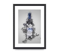 Lithobee - Grey Goose Vodka Bottle Splatter - Printed Wall Art Design in Sizes A2, A3 & A4 Framed in a Stylish Quality Coloured Frame or Unframed (A3 Black Ornate Frame)