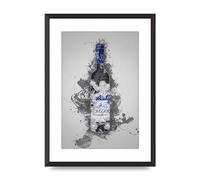 Lithobee - Grey Goose Vodka Bottle Splatter - Printed Wall Art Design in Sizes A2, A3 & A4 Framed in a Stylish Quality Coloured Frame or Unframed (A2 Black Abraded Frame)
