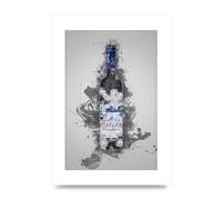 Lithobee - Grey Goose Vodka Bottle Splatter - Printed Wall Art Design in Sizes A2, A3 & A4 Framed in a Stylish Quality Coloured Frame or Unframed (A4 Unframed)