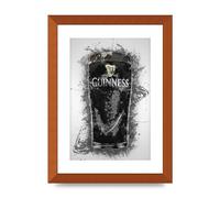 Lithobee - Guinness Pint Splatter - Printed Wall Art Design in Sizes A2, A3 & A4 Framed in a Stylish Quality Coloured Frame or Unframed (A4 Bronze Abraded Frame)