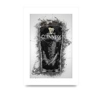 Lithobee - Guinness Pint Splatter - Printed Wall Art Design in Sizes A2, A3 & A4 Framed in a Stylish Quality Coloured Frame or Unframed (A2 Unframed)