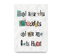 Lithobee - Hand Over Chocolate - Printed Wall Art Design in Sizes A2, A3 & A4 Framed in a Stylish Quality Coloured Frame or Unframed (A4 Unframed)