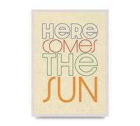 Lithobee - Here Comes The Sun - Printed Wall Art Design in Sizes A2, A3 & A4 Framed in a Stylish Quality Coloured Frame or Unframed (A2 White Saw Cut Grain Frame)