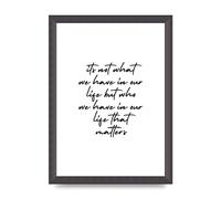 Lithobee - Its Not What We Have - Printed Wall Art Design in Sizes A2, A3 & A4 Framed in a Stylish Quality Coloured Frame or Unframed (A4 Black Grain Frame)