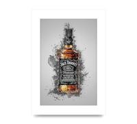 Lithobee - Jack Daniels Splatter - Printed Wall Art Design in Sizes A2, A3 & A4 Framed in a Stylish Quality Coloured Frame or Unframed (A4 Unframed)