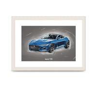 Lithobee - Jaguar F Type - Printed Wall Art Design in Sizes A2, A3 & A4 Framed in a Stylish Quality Coloured Frame or Unframed (A4 White Grain Frame)