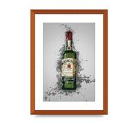 Lithobee - Jameson Whiskey Bottle - Printed Wall Art Design in Sizes A2, A3 & A4 Framed in a Stylish Quality Coloured Frame or Unframed (A3 Bronze Abraded Frame)
