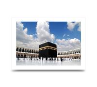 Lithobee - Kaaba In Mecca Saudi Arabia - Printed Wall Art Design in Sizes A2, A3 & A4 Framed in a Stylish Quality Coloured Frame or Unframed (A4 Unframed)