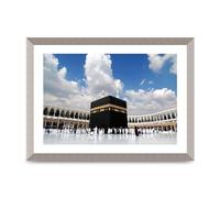 Lithobee - Kaaba In Mecca Saudi Arabia - Printed Wall Art Design in Sizes A2, A3 & A4 Framed in a Stylish Quality Coloured Frame or Unframed (A3 Silver Abraded Frame)