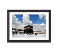 Lithobee - Kaaba In Mecca Saudi Arabia - Printed Wall Art Design in Sizes A2, A3 & A4 Framed in a Stylish Quality Coloured Frame or Unframed (A4 Black Abraded Frame)