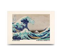 Lithobee - Katsushika Hokusai The Great Wave Off Kanagawa 1831 - Printed Wall Art Design in Sizes A2, A3 & A4 Framed in a Stylish Frame or Unframed (A3 Unframed)