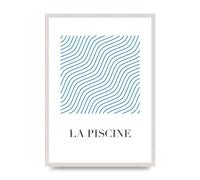 Lithobee - La Piscine - Printed Wall Art Design in Sizes A2, A3 & A4 Framed in a Stylish Quality Coloured Frame or Unframed (A2 White Saw Cut Grain Frame)