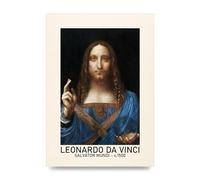 Lithobee - Leonardo Da Vinci Salvator Mundi 1500 - Printed Wall Art Design in Sizes A2, A3 & A4 Framed in a Stylish Coloured Frame or Unframed (A2 Unframed)