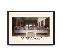 Lithobee - Leonardo Da Vinci The Last Supper 1495 1498 - Printed Wall Art Design in Sizes A2, A3 & A4 Framed in a Stylish Coloured Frame or Unframed (A2 Black Abraded Frame)