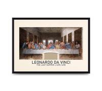 Lithobee - Leonardo Da Vinci The Last Supper 1495 1498 - Printed Wall Art Design in Sizes A2, A3 & A4 Framed in a Stylish Coloured Frame or Unframed (A3 Black Brushed Frame)