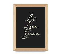 Lithobee - Let Love Grow Script Inspirational Bubble Quote - Printed Wall Art Design in Size A2, A3 & A4 Framed in a Stylish Coloured Frame or Unframed (A4 Gold Abraded Frame)